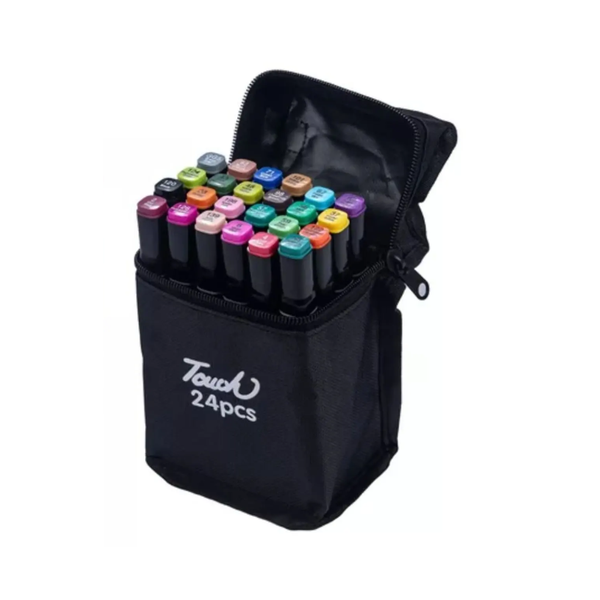 Caneta Marcador Permanente Ponta Dupla Touch 24 Cores